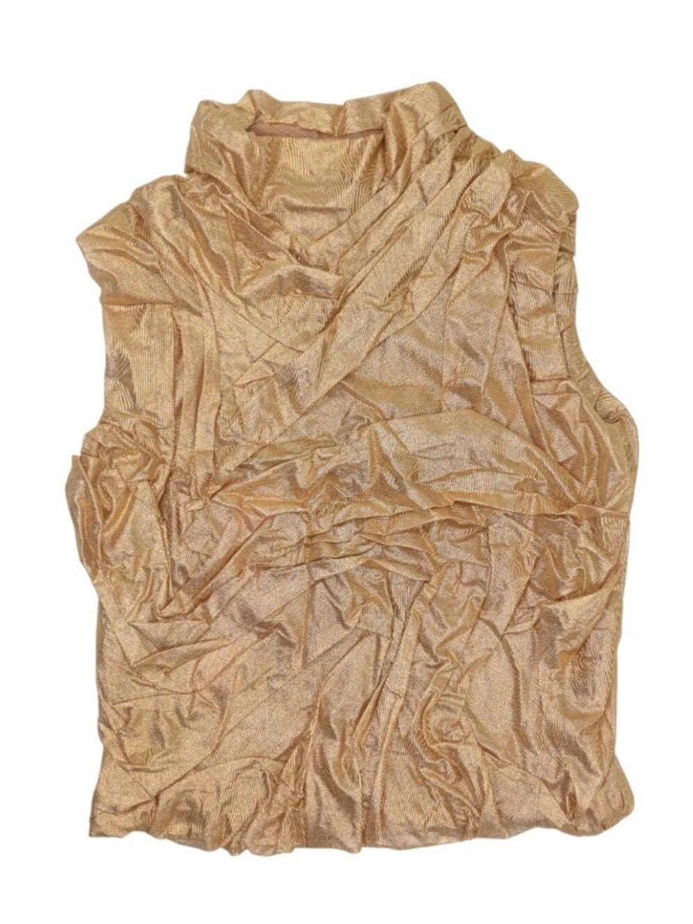 Di Petsa Wetlook High Neck Top in Gold